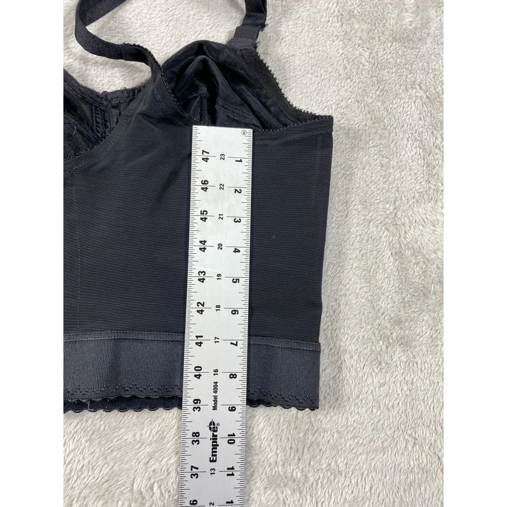 Vintage Corset Bra‎ Womens Black 100% Nylon Adjustable Straps Workers Union